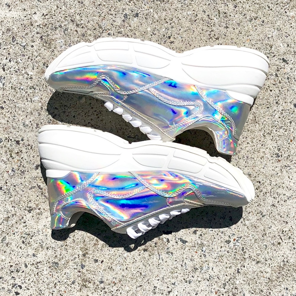 Steve Madden Holographic Platform Sneakers